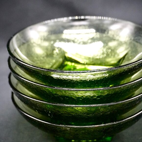 Vintage Hazel Atlas Colony Glass - Pebbletone Avocado Green – Set of 4 bowls - Picture 1 of 8